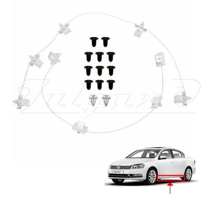 Комплект щипки (крепежи, клипсове, копки) за праг за VW PASSAT B7