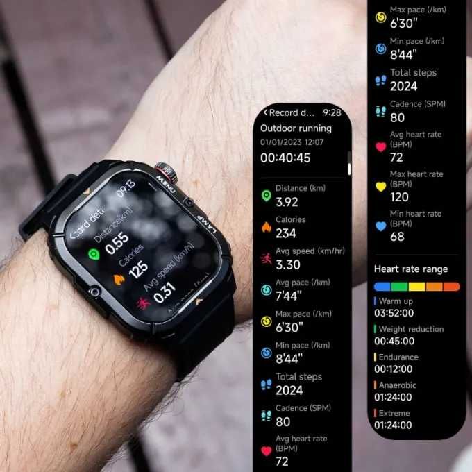 Смарт часовник AGM Legion 3 - 1.95" AMOLED, 5ATM, IP68