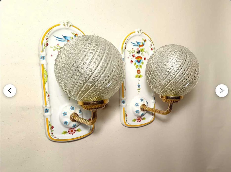 Aplice Art Deco Floral, porțelan fin, KERAMAG Romantik, vintage, unic