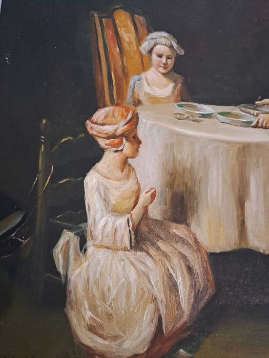 tablou pictura pe panza 50/60 cm semnat W Hampton