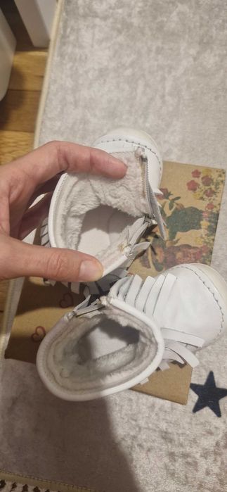 Бебешки боти номер 19 естествена кожа Понки