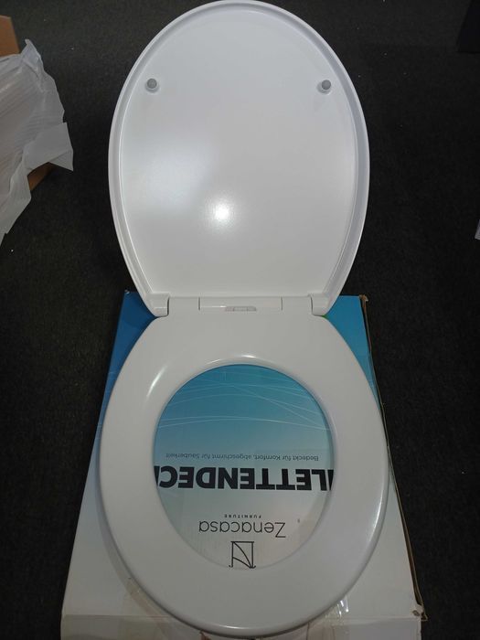 Capac WC oval Zenacasa, duroplast, inchidere lenta, alb