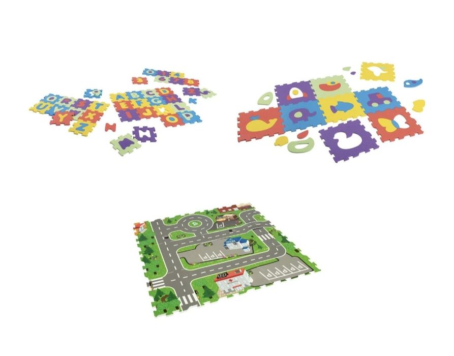 Детски пъзел килим мек Град