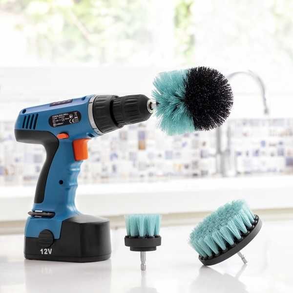 Set 3 perii pentru curatare cu adaptor pentru bormasina NOU & SIGILAT
