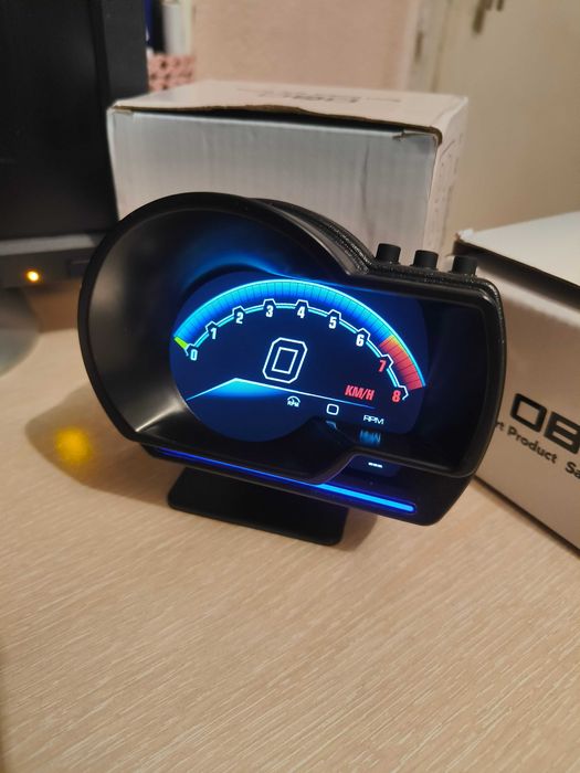 1г. ГАРАНЦИЯ A501 Car HUD OBD2 Километраж Бордови Компютър Турбо Уред Температура Масло Температура Обороти Диагностика Трип Компютър Дисплей OBD 2