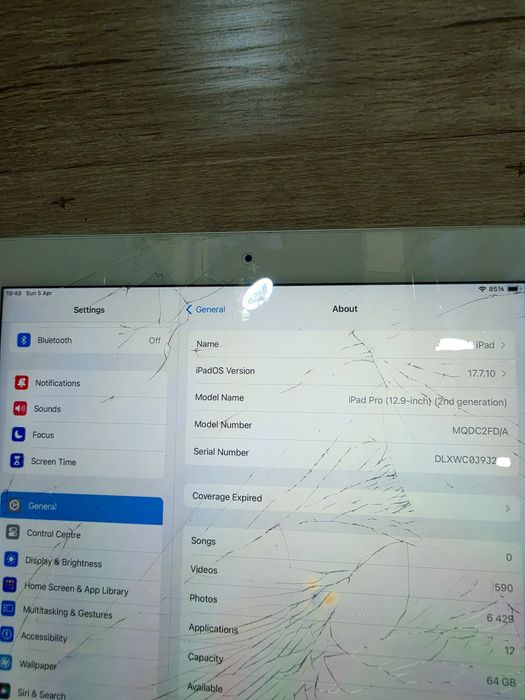 iPad Pro 12.9 inch 2nd Gen 64Gb Silver + Нов Тъч скрийн