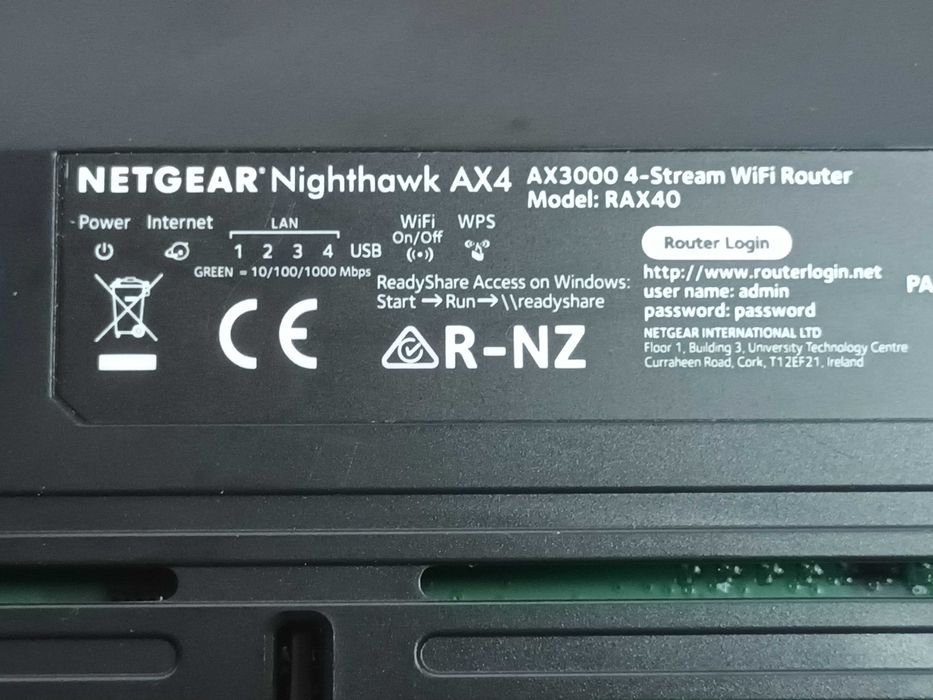 Router Wireless NetGear RAX40 Nighthawk Dual-Band AX4  Wi-Fi 6 AX3000