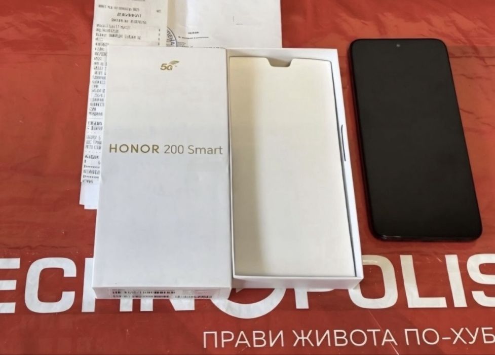 КАТО НОВ 256GB Honor 200 Smart 5G Гаранция Технополис 2026г. Black