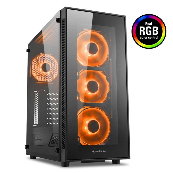 Carcasa Sharkoon TG5 RGB Gaming 3 Fans Ventilatoare