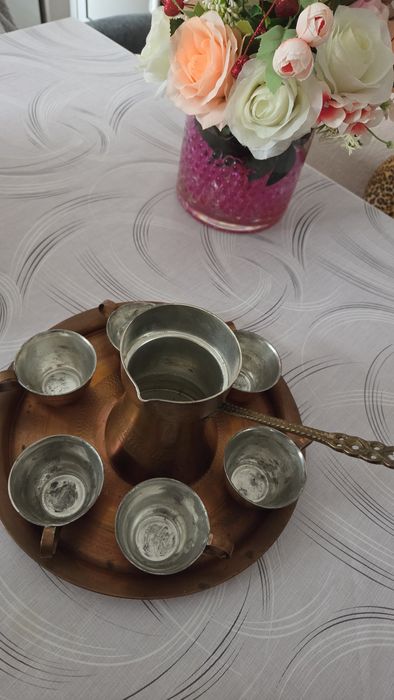 Медено джезве с шест чашки