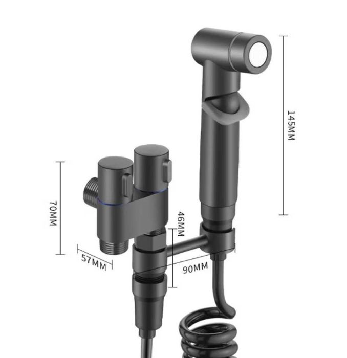 Душ комплект за тоалетна, двойно управление, изход 1 в 2 ъглов вентил