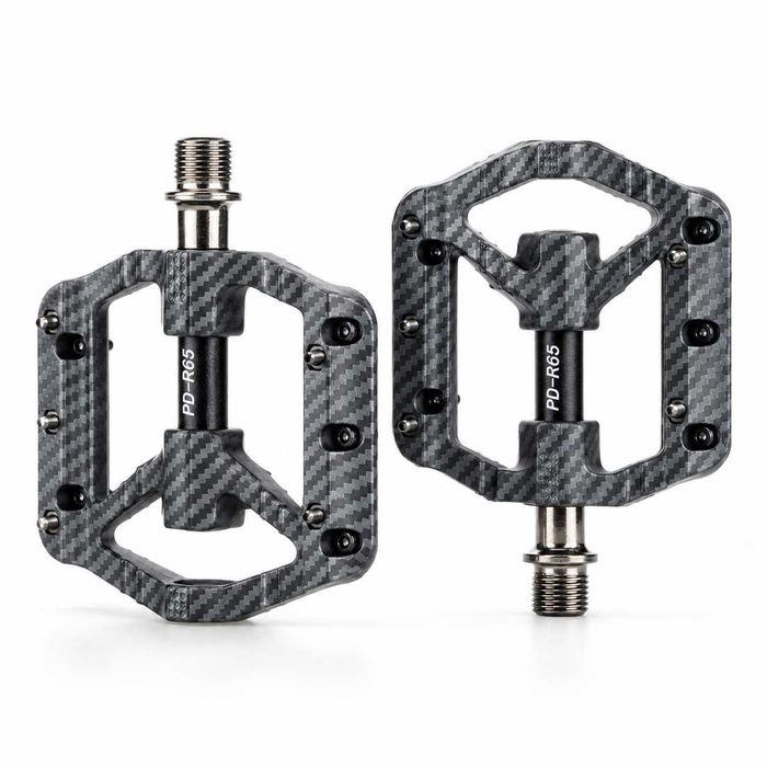 Ултра леки педали за велосипед PROMEND R65 Carbon Pattern, 3 лагера, 240гр