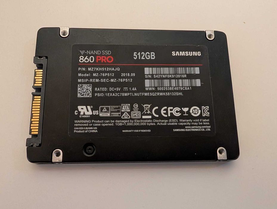 Samsung 860 PRO 512GB SSD SATA III | Tehnologie MLC | MZ-76P512