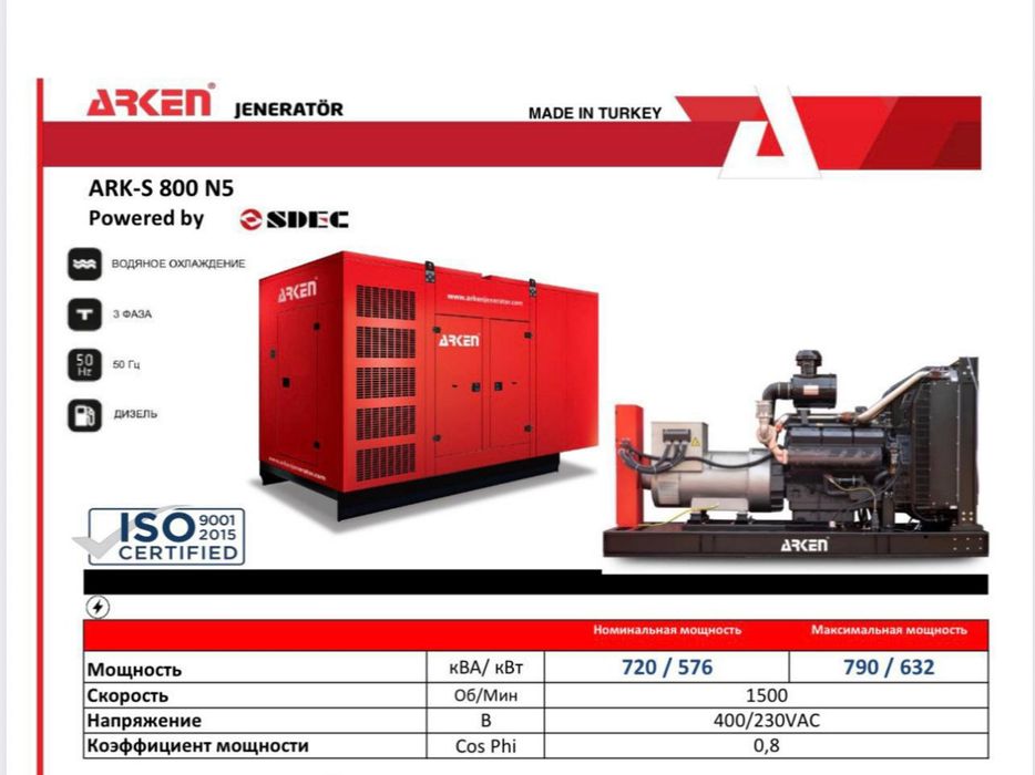 632 kv dizel generator TURKIYA