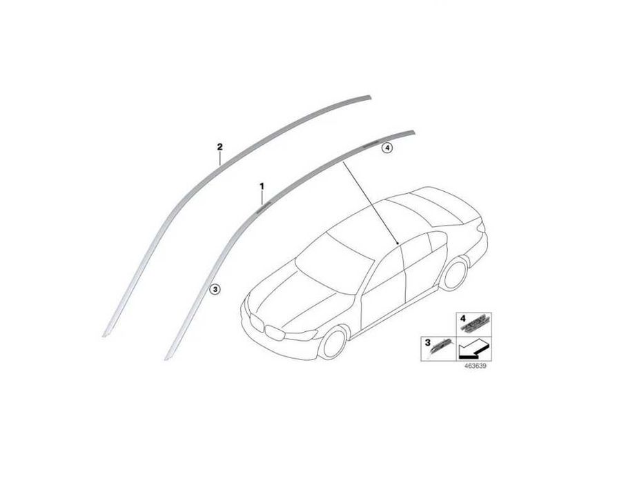 Капачка за лайстната на тавана на BMW 5 G30, BMW 3 G20