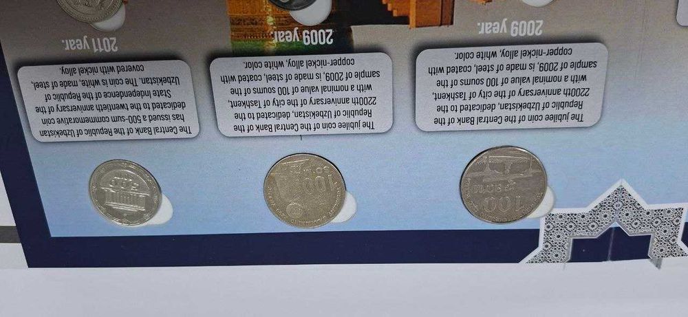 Премиальный подарок из Узбекистана — набор монет 1994–2022