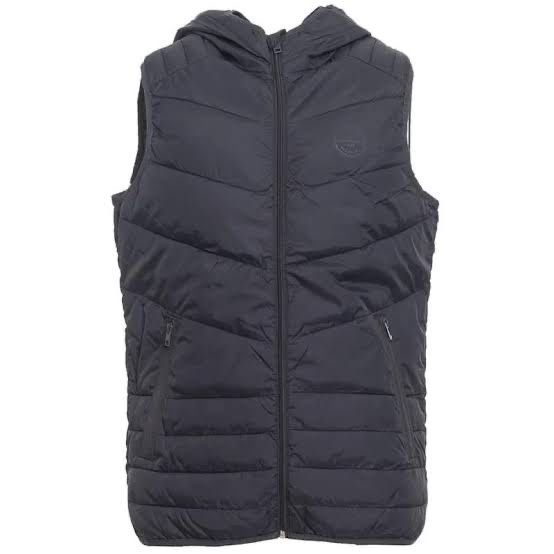 Мъжки ватиран елек с качулка Jack & Jones