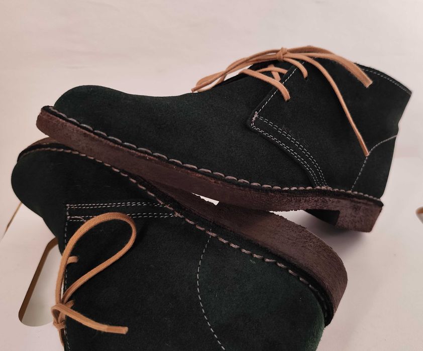 Ghete chukka 39 plain toe suede Lav Artigianale piele naturala moale