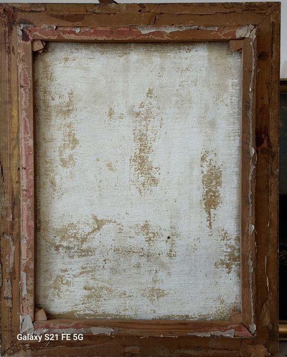 Tablou VECHI, ulei/panza, 100x80cm (80x60,5 pictura) semnat C Isachie.