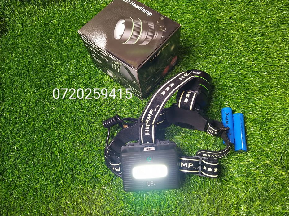 Lanternă Frontală cu LED LASER 60W, Reîncărcabilă cu Senzor de Miscare