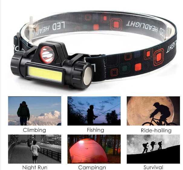 LANTERNA frontala LED "CREE" acumulator inclus