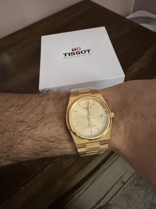 Tissot PRX gold auriu automat acte, cutie