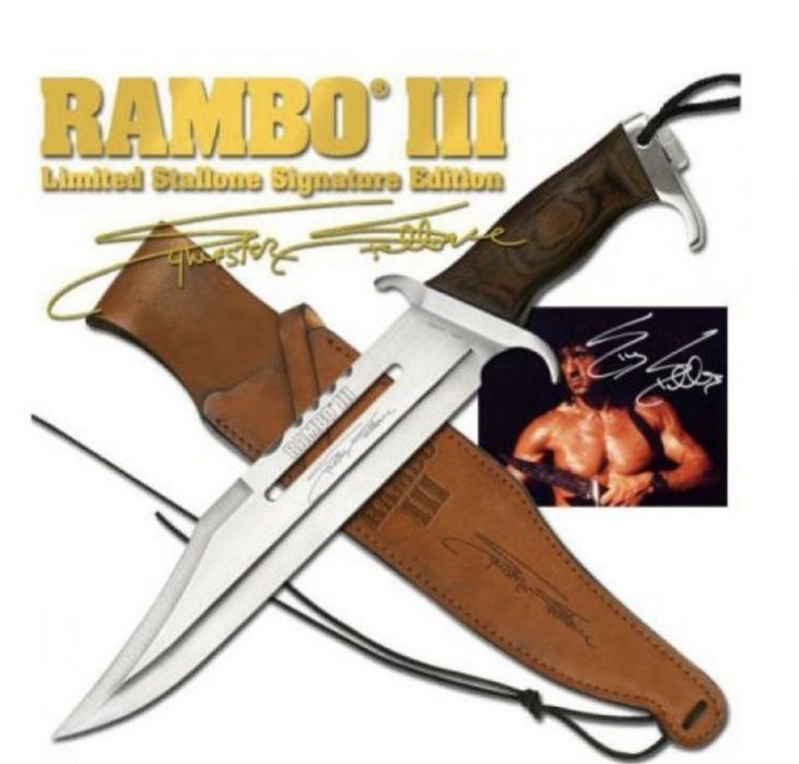 Ловен тактически лазерно заточен нож RAMBO 3 First Blood кожена кания