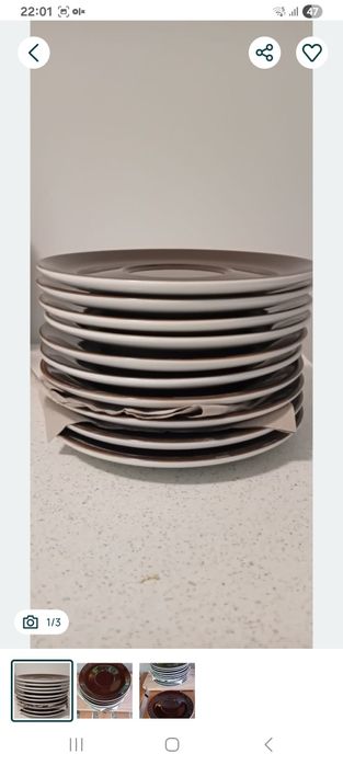 Set 10 farfurii maro, 18 cm