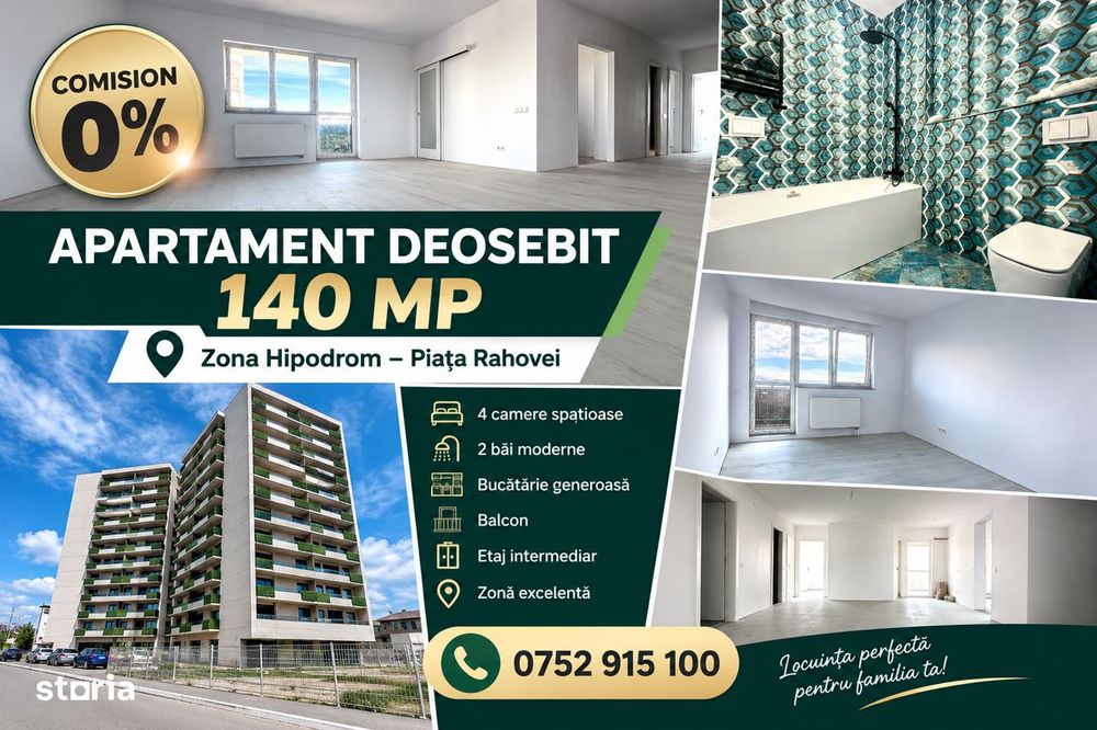 Comision 0% - Ap 4 camere 2 bai si 3 balcoane / Hipodrom - Pta Rahovei
