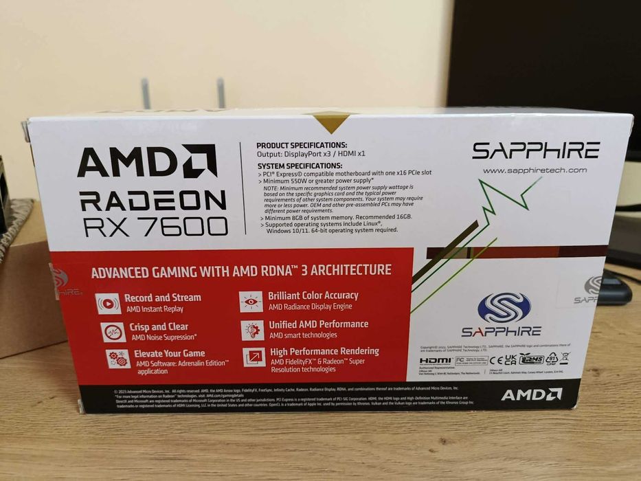 AMD RADEON RX 7600 Sapphire Pulse, 8 Gb