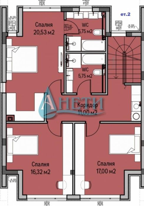 Къща 261м2 във в.з.Косанин дол, с.Панчарево, на 3км от Околовръстното