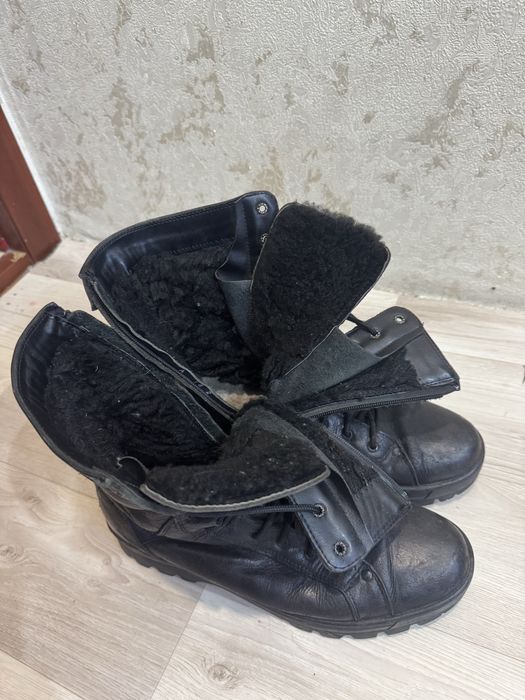 Берцы зимние Бизон .Кожанные берцы