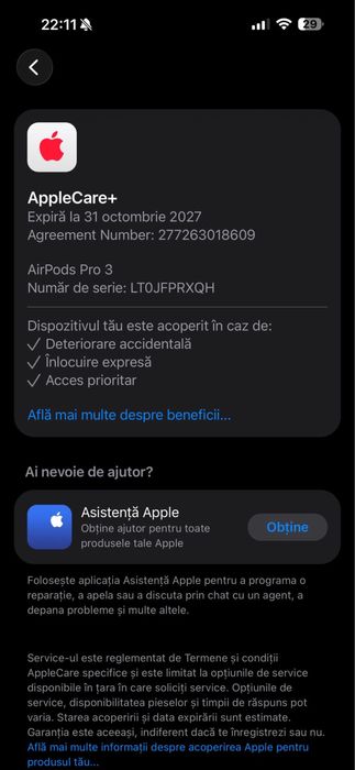 Apple AirPods Pro 3 USB-C/MagSafe-Originale,cu factura,stare excelenta