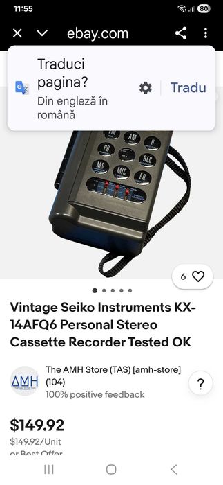 AudioSonic ( Vintage Seiko ) cassette player + casti SONY