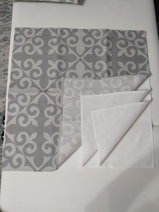 Сыпыра комплект в сером цвете орнамент