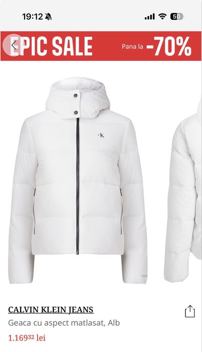 Geaca cu aspect matlasat Calvin Klein, M