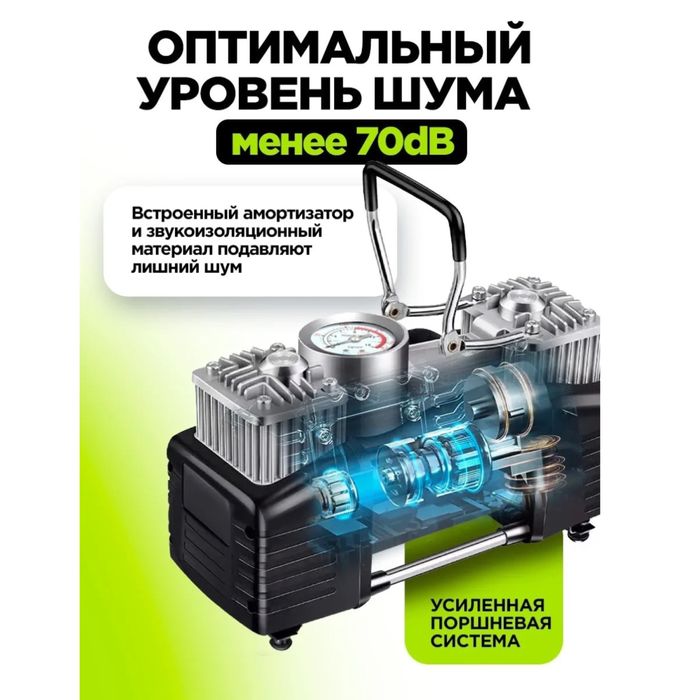 Автокомпрессор двухпоршневой