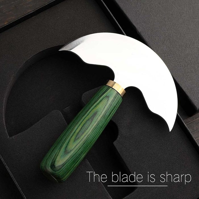 стоманен нож за кожа, полумесец 125 мм