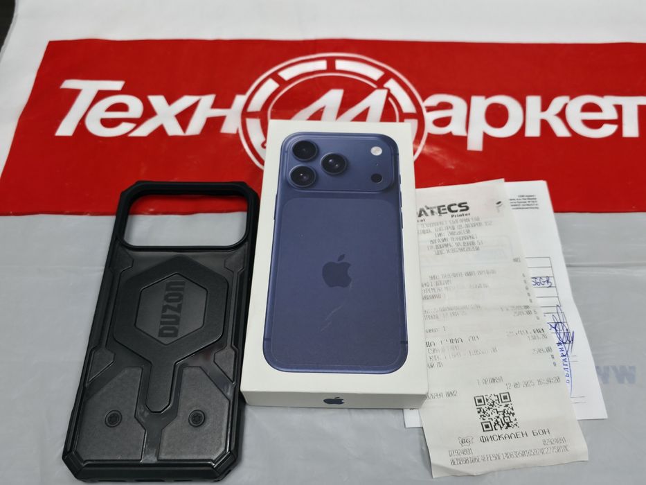 КАТО НОВ 256GB iPhone 17 Pro Гаранция Техномаркет 2027 Deep Blue / Син