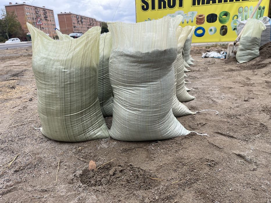 Песок Кленец Шебен в мешках Qum Klenes Sheben тупрок земля  qopda