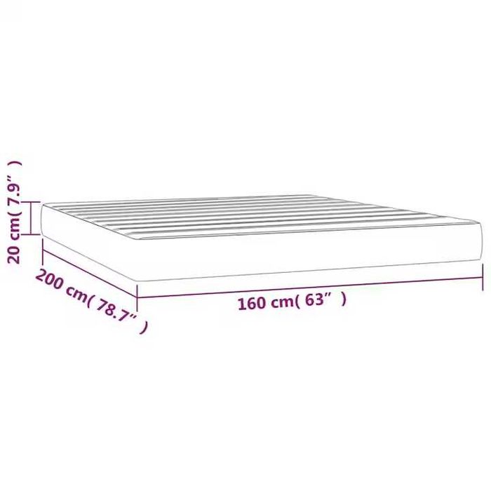 Saltea Pat Arcuri vidaXL Gri 160x200x20 cm Fermitate Medie Catifea 25.32 Kg The Home Kika IKEA Mobexpert Dormeo Spuma Cu Memorie Noua Oferta