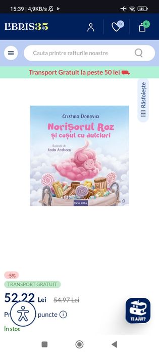 Carte Norisorul roz si cosul cu dulciuri