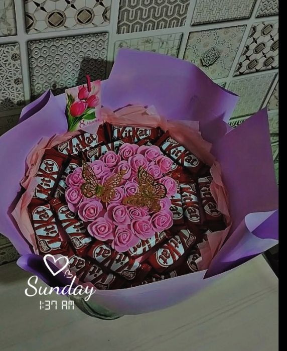 Сладкий букет из конфет