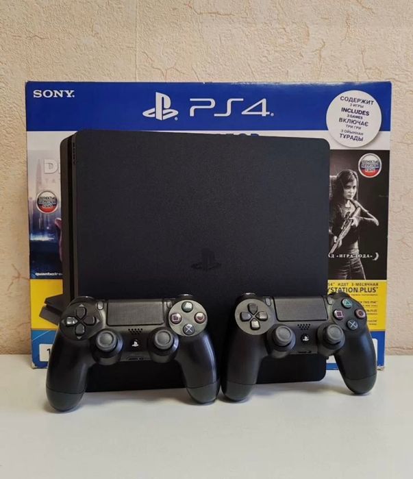 PS4 Slim на 1000Gb + игры
