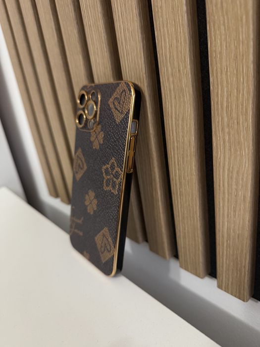 Husa carcasa iPhone 12 Pro Max de lux auriu maro - noua