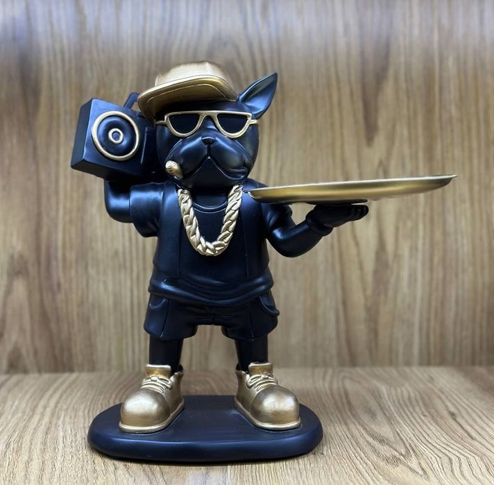 Статуэтка  декоративная Бульдог с подносом