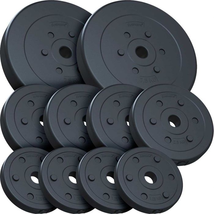 Set de 30 kg, discuri din ciment, acoperire plastic