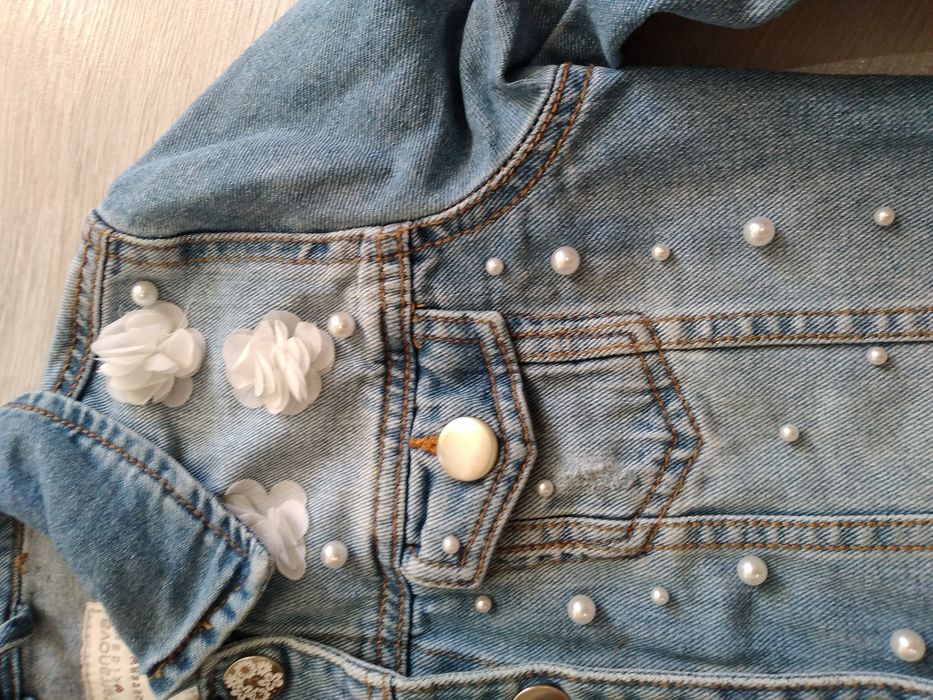 Красиво  дънково яке за 4-5 год.Teranovva с перли