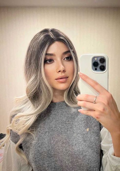 Парик омбре пепельный Супер качество Новый