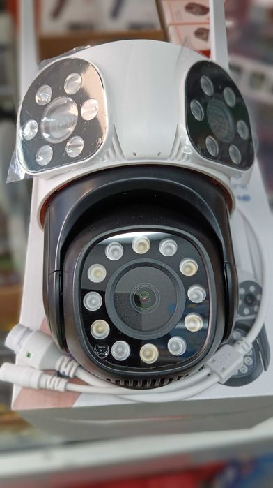 Тройна IP камера WiFi приложение iCSee безжична въртяща 12MP